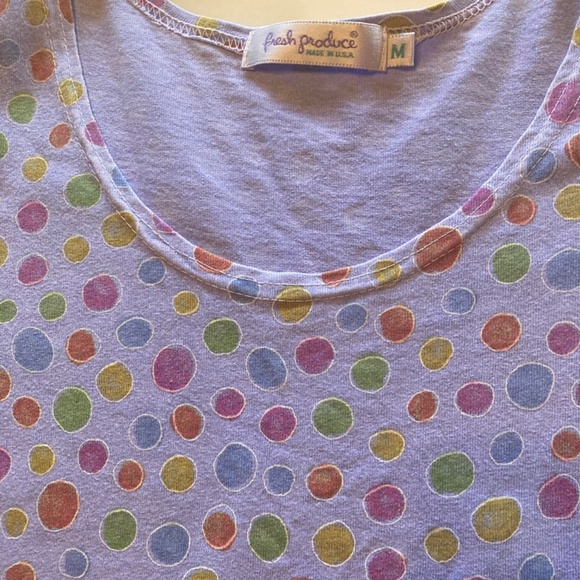 Lot of 3 vintage Fresh Produce Dresses sz M Cotton/Short Sleeve Dots/Flowers - Picture 6 of 8